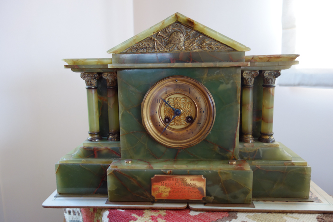 Marble clock from Edmond Castle